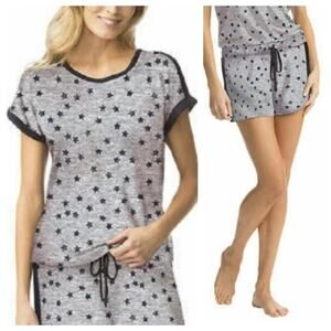 Lucky Brand Women's 2 Piece PJ Set Gray Navy Size M